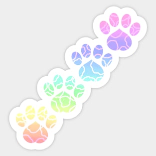 Rainbow Paw Prints (Version 1) Sticker